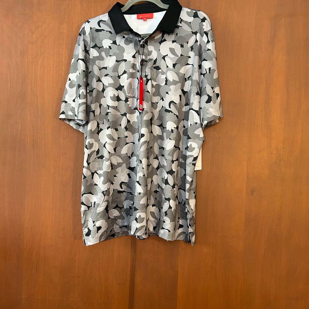 NWT Redvanly Gray and Black Polo shirt